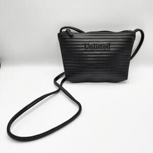 Y2K Unlisted a Kenneth Cole Production Black Ribbed Mini Crossbody Shoulder Bag